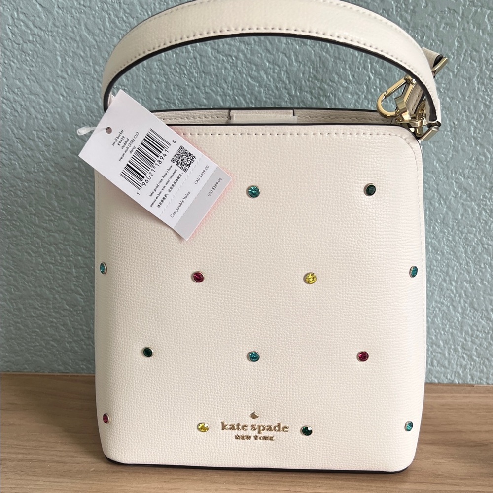Kate Spade Cream Crossbody Bag with Jewel Details